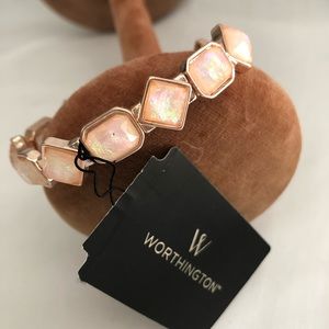 Worthington Rose Gold Faux Opal Bracelet NEW